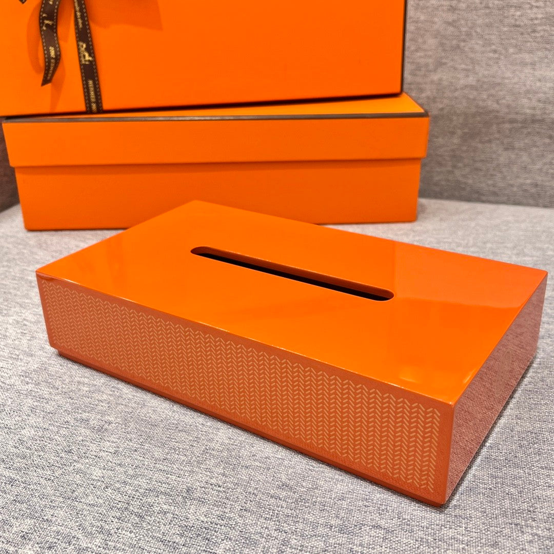 Handmade Lacquer Carved Wooden Square and Rectangular Tissue Box Calfskin Overlay Furniture Decorations Accessories #71591