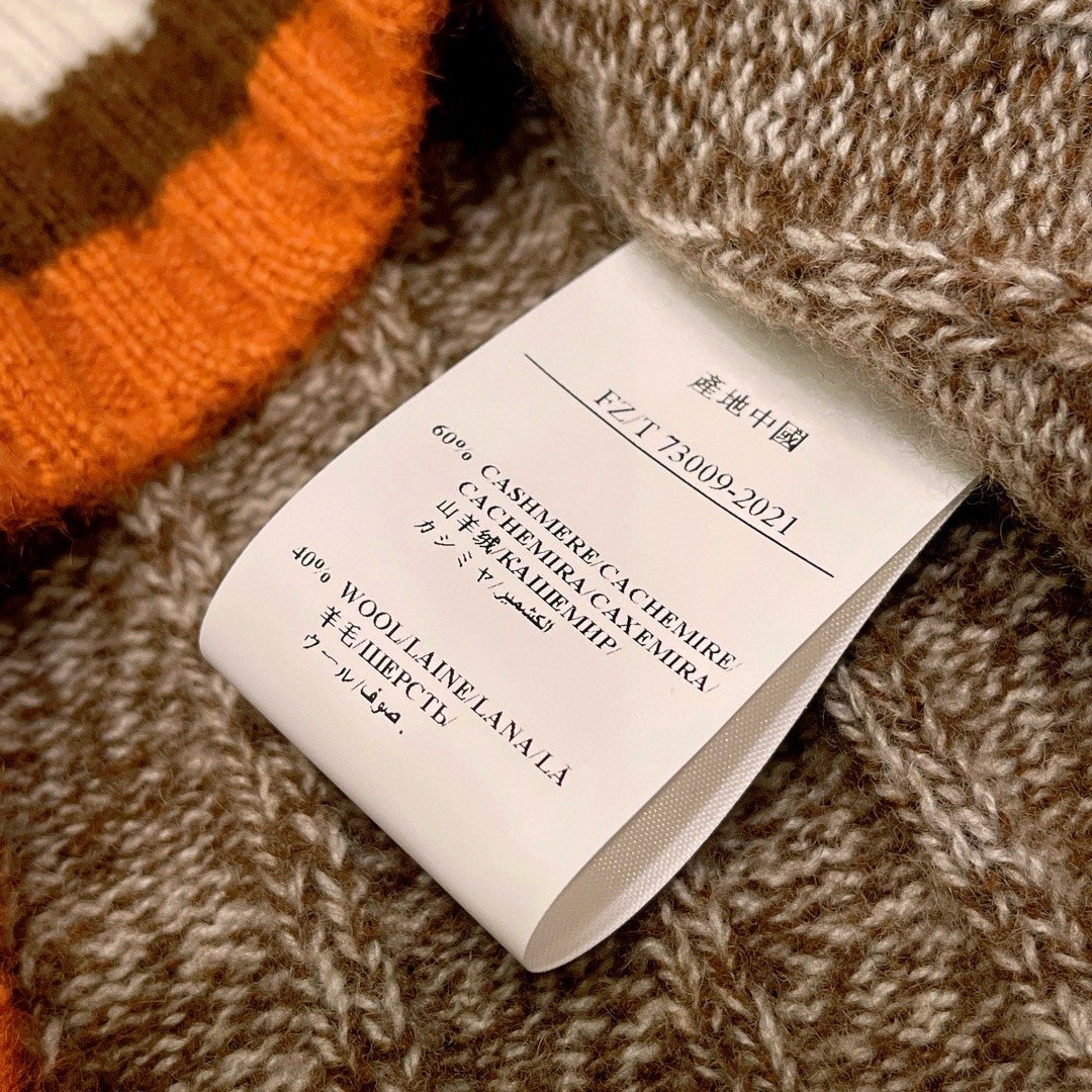 LP Men's Spring & Autumn Fashion Stripe Color Blocking Long Sleeve Knit Sweater Fit Cashmere Crew Neck Sweater Ngvp #9475