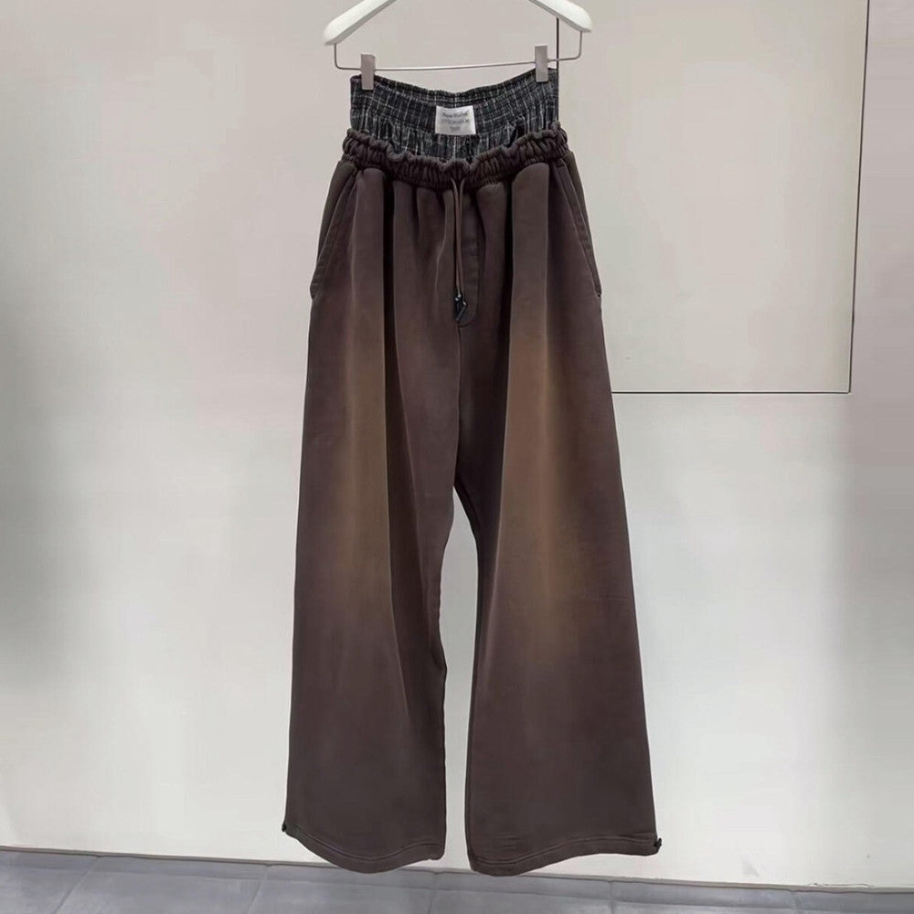 Two-piece look Appliqu embroidery Logo trousers Pants #82525A