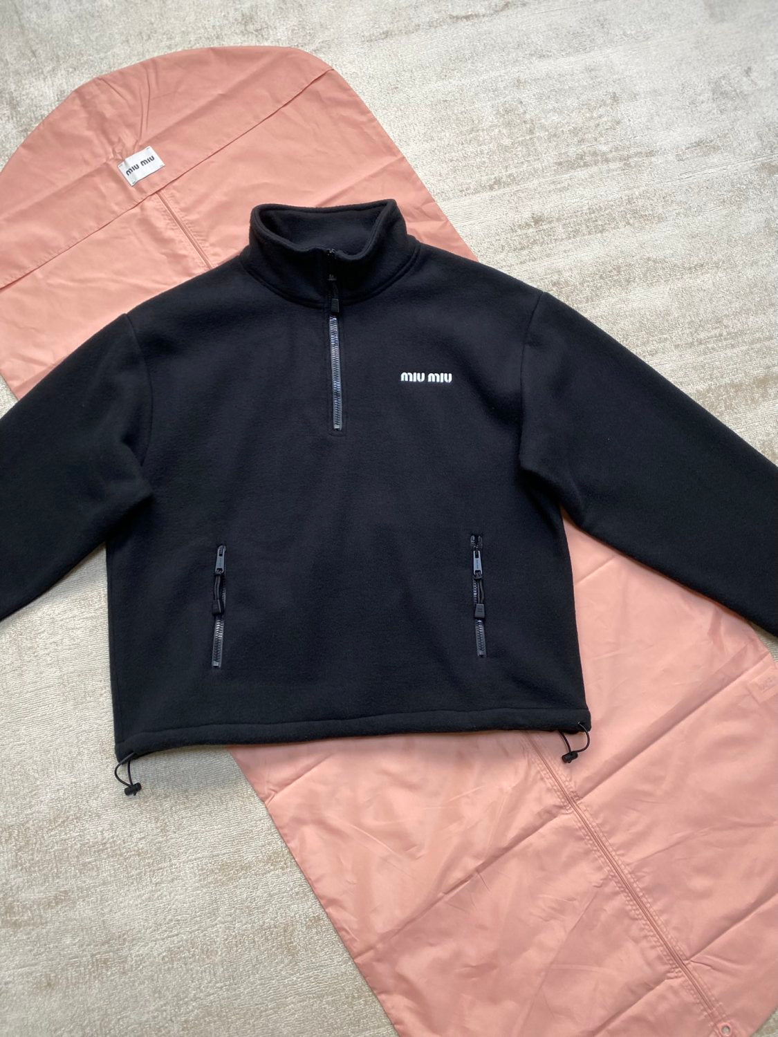 Women's Spring and Autumn Logo Letter Fleece Half Zip High Neck Long Sleeve Sweatshirt Pullover #73186