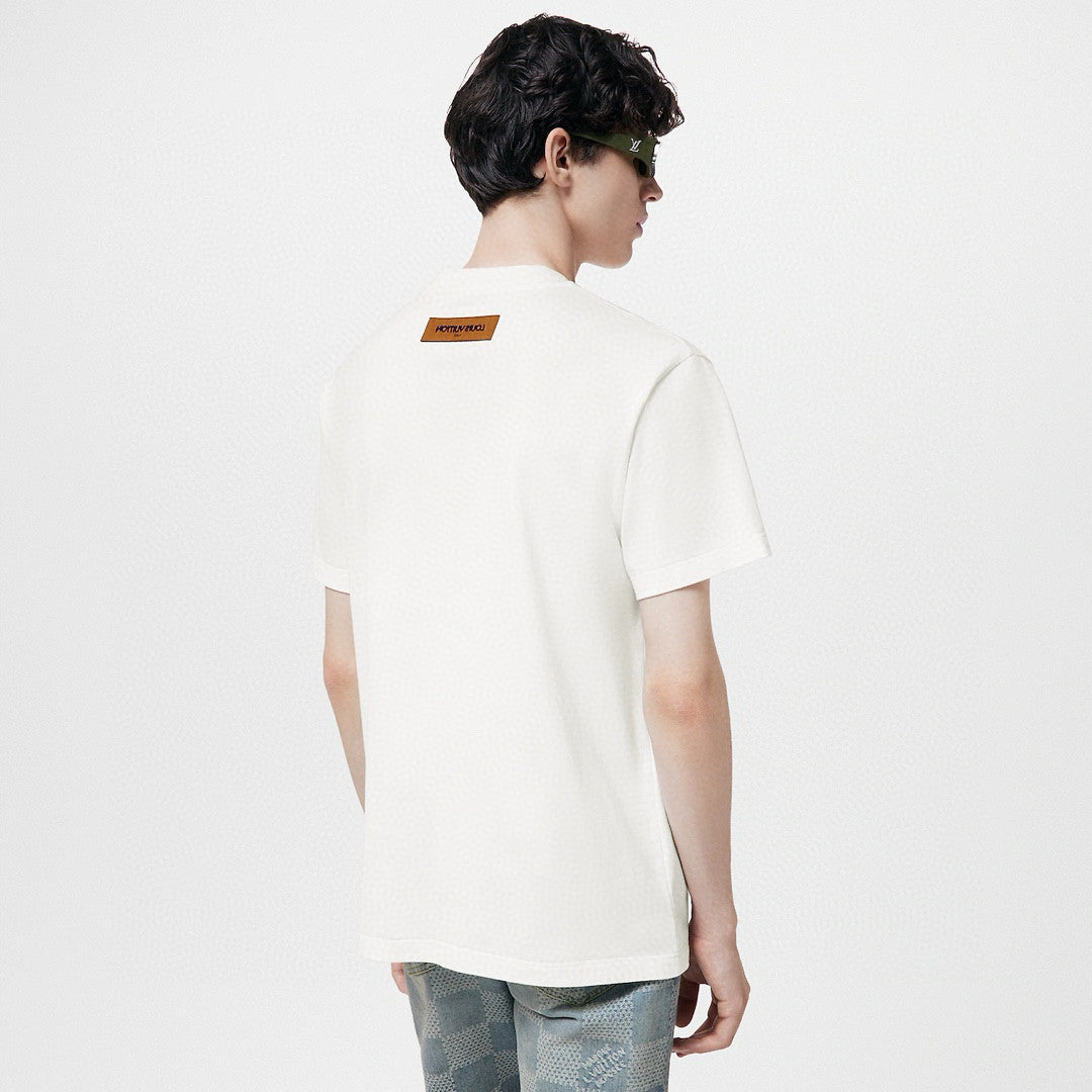 Men's Summer Year of the Dragon Printed Round Neck Cotton White Short Sleeve T-Shirt #97991