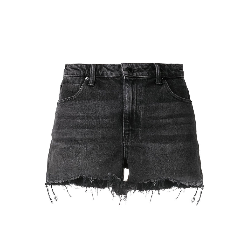 Women's Summer Washed Solid Colour Worn Raw Edge Denim Shorts #76852