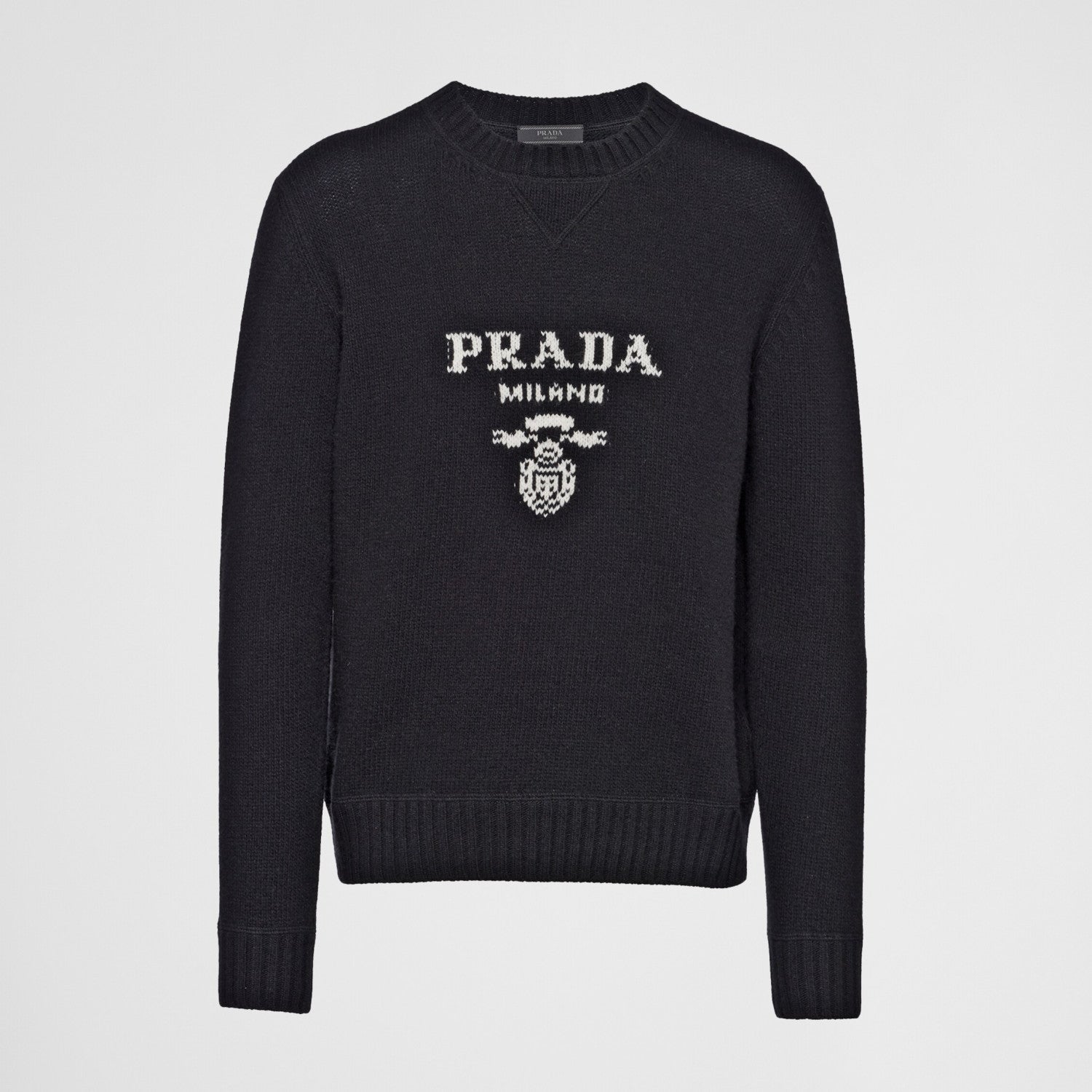 Men's Spring And Fall Solid Color Round Neck Printed Logo Cashmere Knit Sweater Pullover #74724