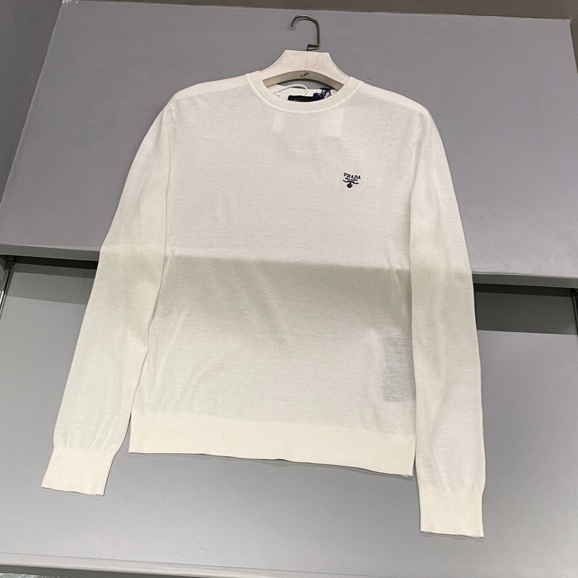 Men's Spring and Autumn Solid Color Ribbed Knit Crew Neck Pullover Sweater #73478