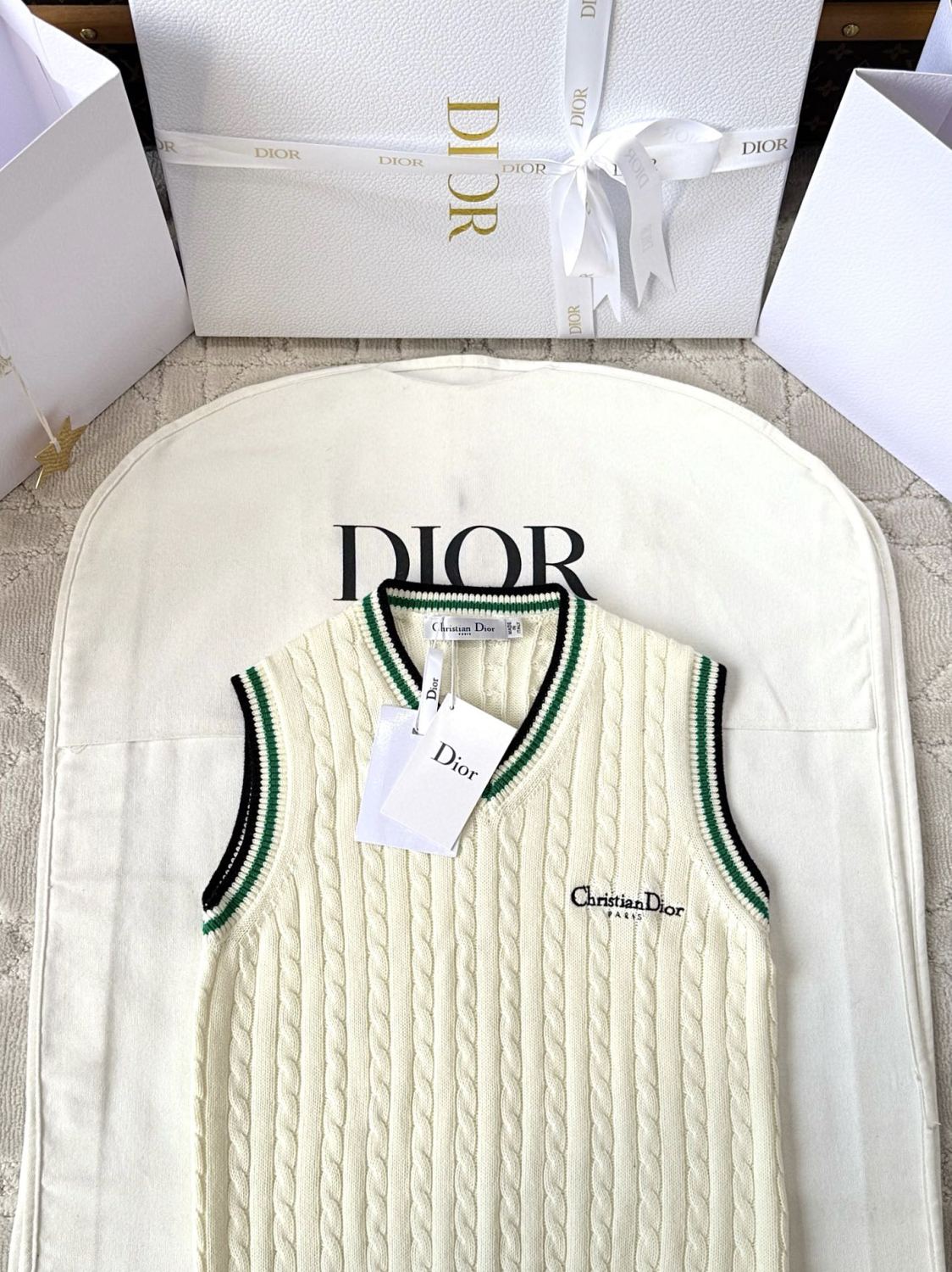 Women's Spring/Summer Solid Color Striped V-Neck Knitted Tank Top Sweater #77794