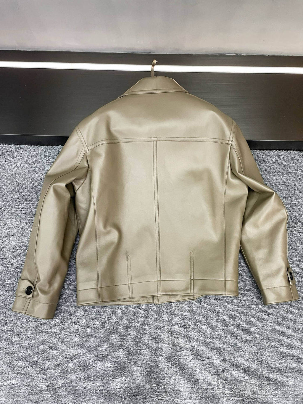 Men's 2025FW New Zealand Sheepskin Leather Jacket Double-breasted Bomber Jacket #194116