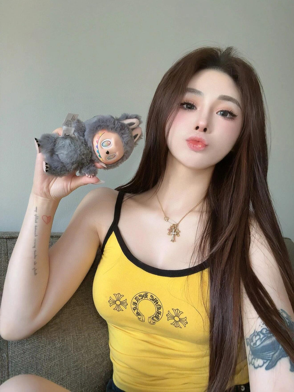 Women's Summer Fashion Casual Solid Color Logo Pattern Printed Pullover Tank Top Vest #78336