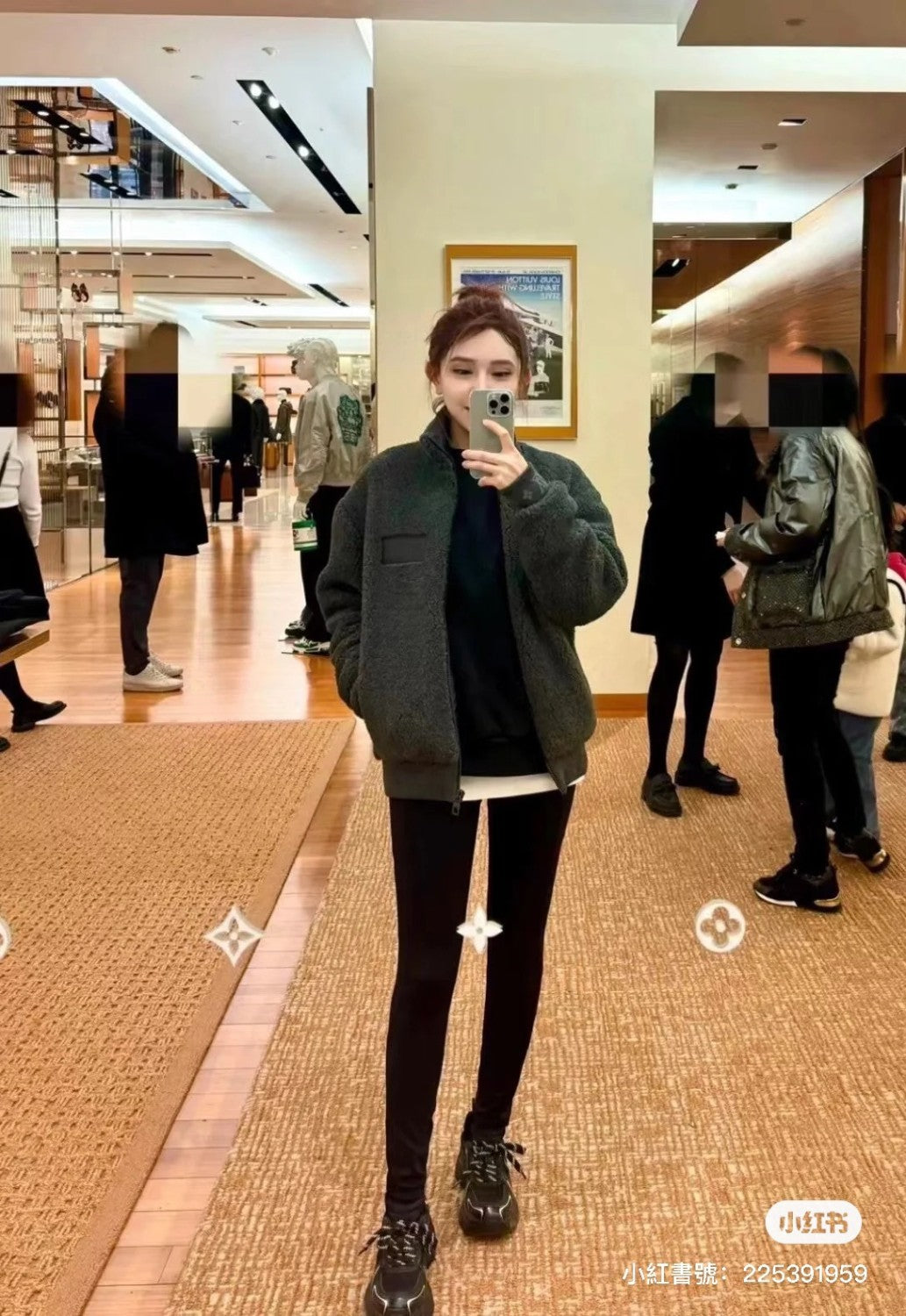 Men's Spring & Autumn Solid Color Logo Jacquard Suede Drawstring Zipper Long Sleeve Jacket #71471