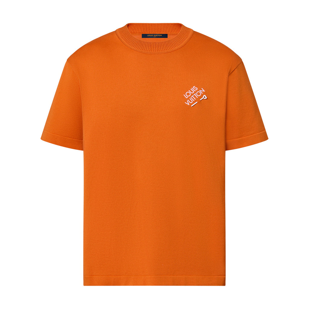 Men's Summer Solid Color Embroidered Logo Pin Crew Neck Cotton Short Sleeve T-Shirt #98211