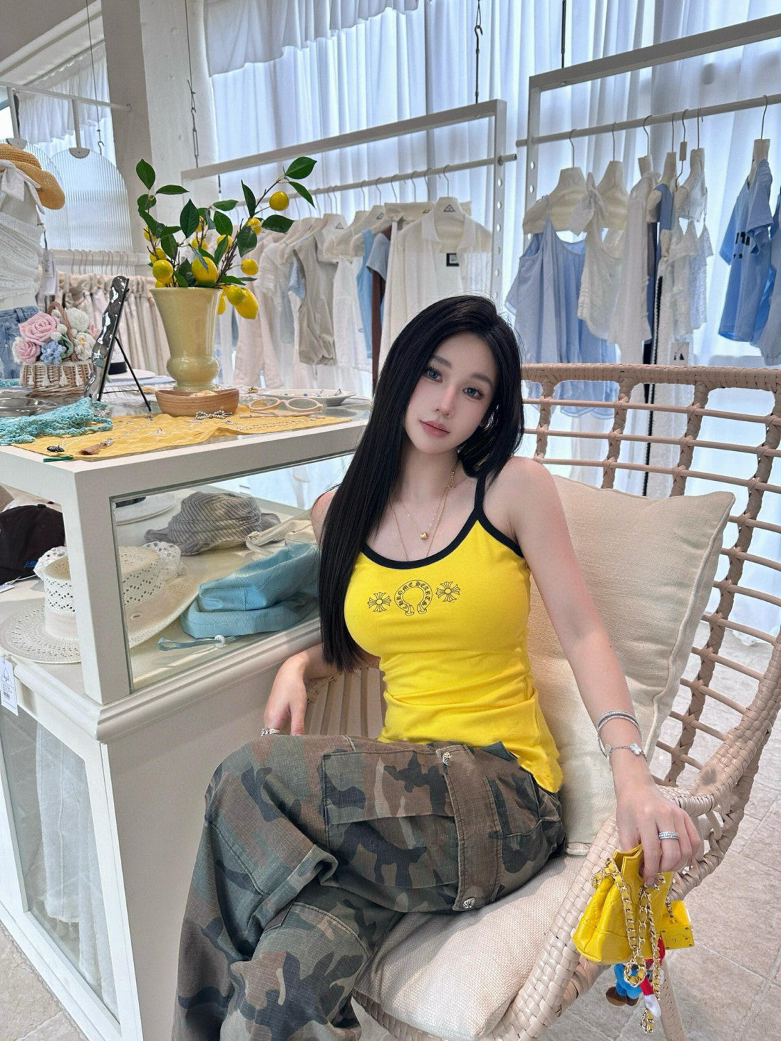 Women's Summer Fashion Casual Solid Color Logo Pattern Printed Pullover Tank Top Vest #78336