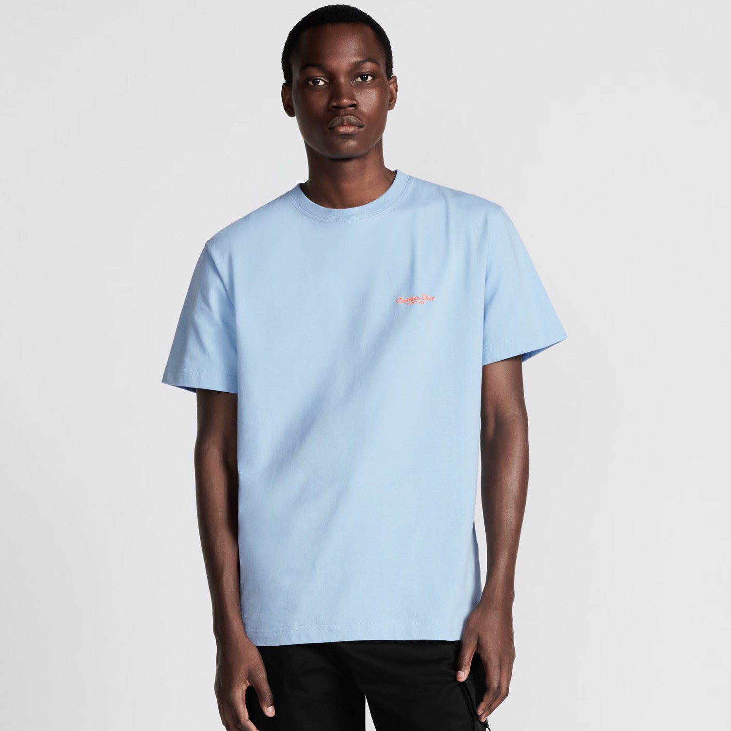 CD Men's Summer Solid Color Letter Logo Printed Loose Round Neck Cotton Short Sleeve T-Shirt #98432