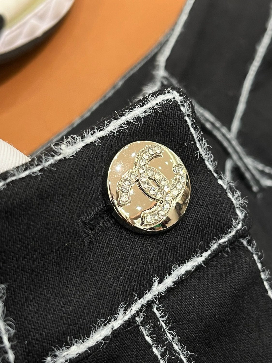 Women's Autumn and Winter Solid Color White Line Casual Jeans Pants #74131