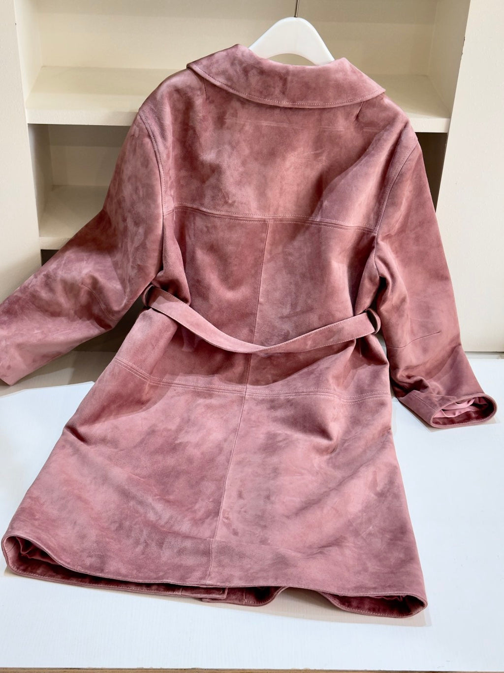 Women's Solid Color Logo Lapel Suede Single Breasted Pants Coat Jacket #72796