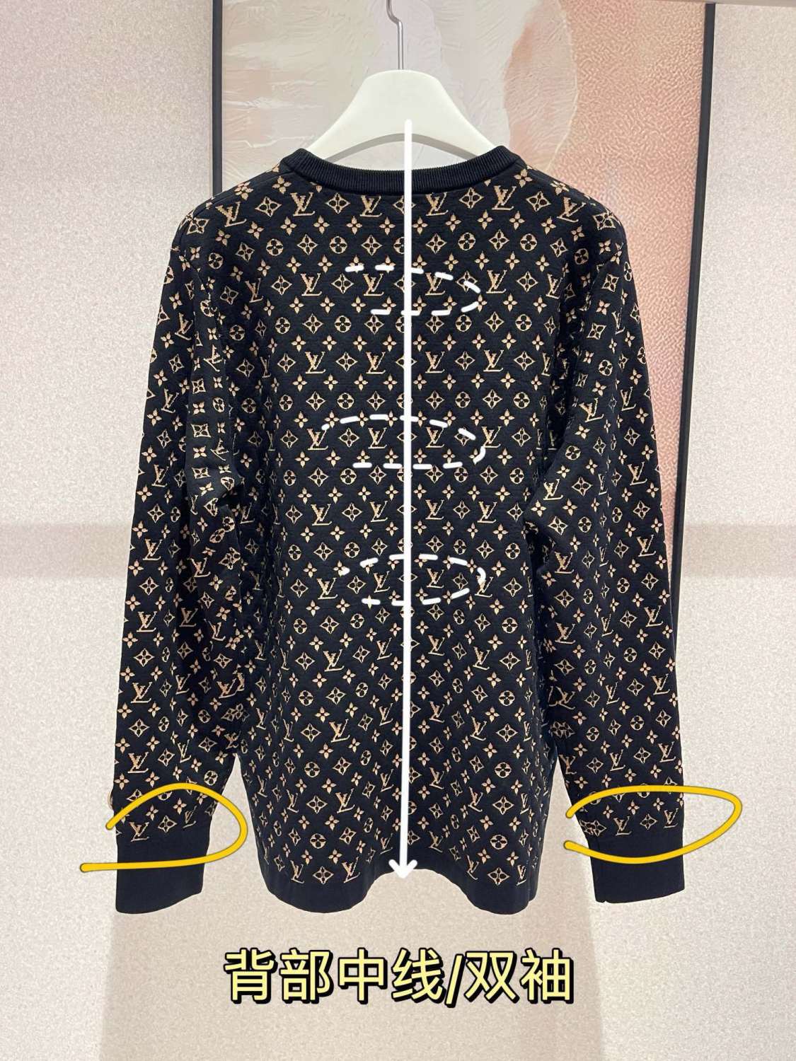 Women's Summer Logo Printed Jacquard Knit Crew Neck Long Sleeve Sweatshirt Pullover #72446