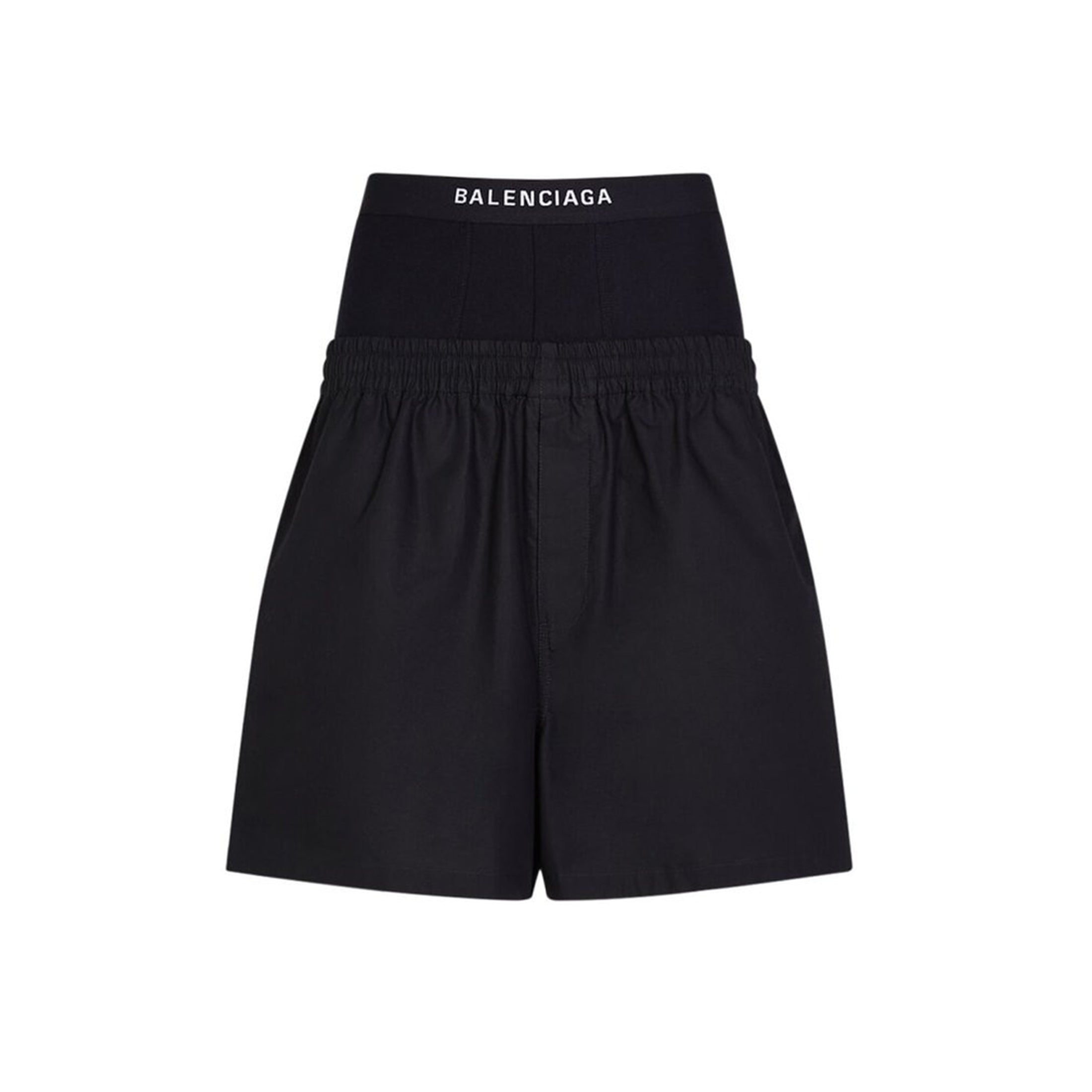 Women's Spring Summer Logo Letter Belt Patchwork Shorts Comfortable Black Casual Pants #99392