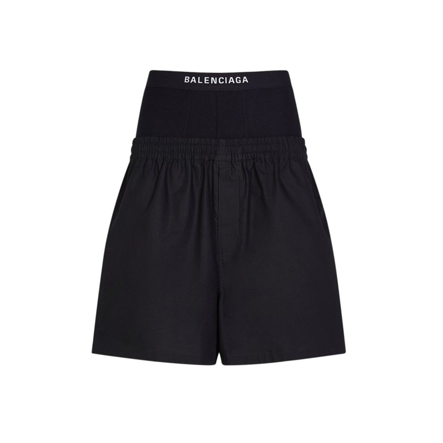 Women's Spring Summer Logo Letter Belt Patchwork Shorts Comfortable Black Casual Pants #99392