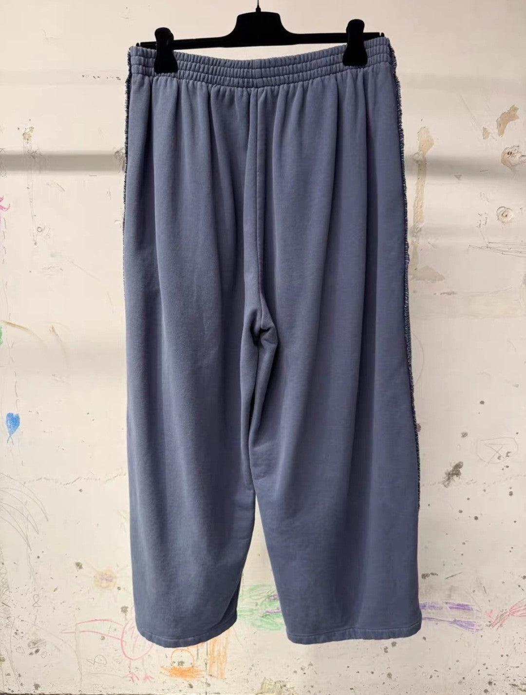 Unisex Blcg 2026SS Plaid patchwork Distressed finish Loose fit Trousers Pants #82535A