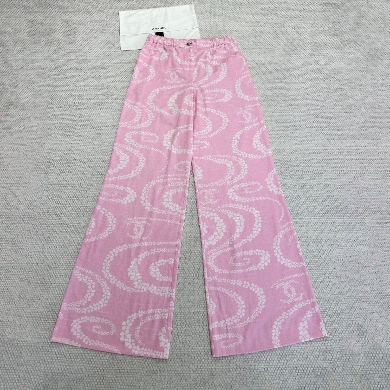 Women's Spring/Summer Solid Color Lightweight Cotton Printed Casual Pants #77487