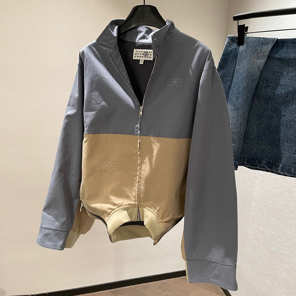 MM6 Margiela 2026 collection color-blocked patchwork stand-collar batwing sleeve Jacket #194158