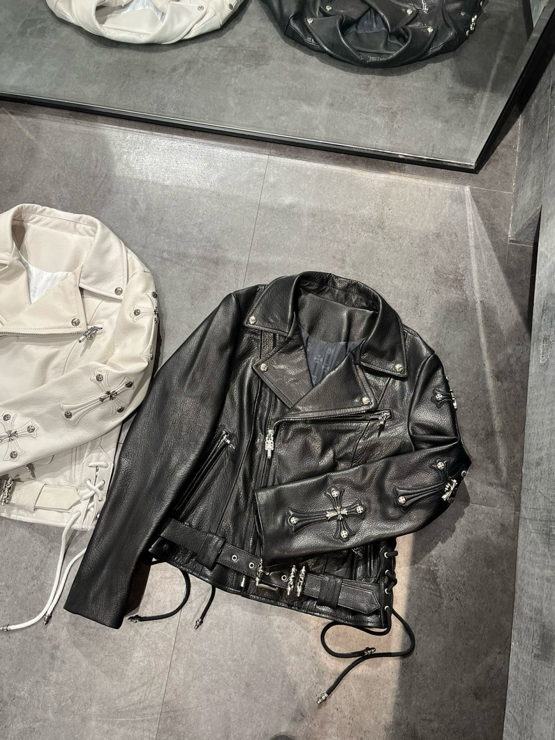 Women's Autumn and Winter Solid Color Slant Zipper Sheepskin Long Sleeve Lapel Biker Jacket #98464