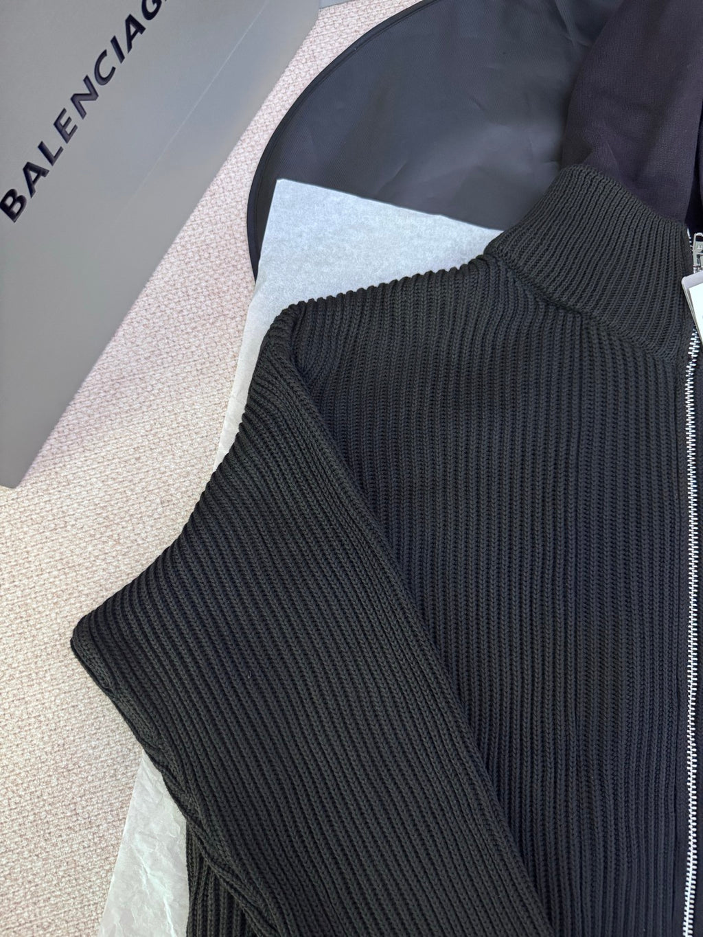 Men's Spring/Fall Fashion Hooded Zipper Knit Cardigan with Fake Two Piece Panel Design Cardigan #78736