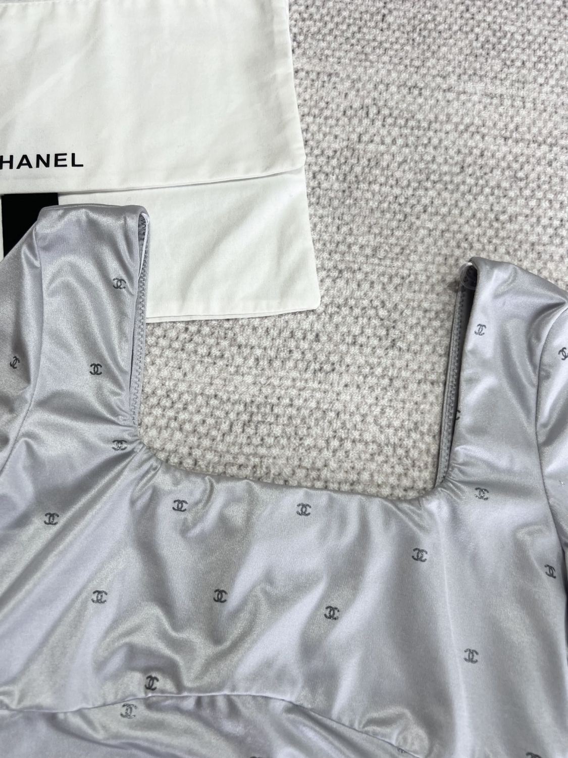 Women's Summer Gray Logo Printed Square Neck Cotton Short Sleeve T-Shirt Top #72533