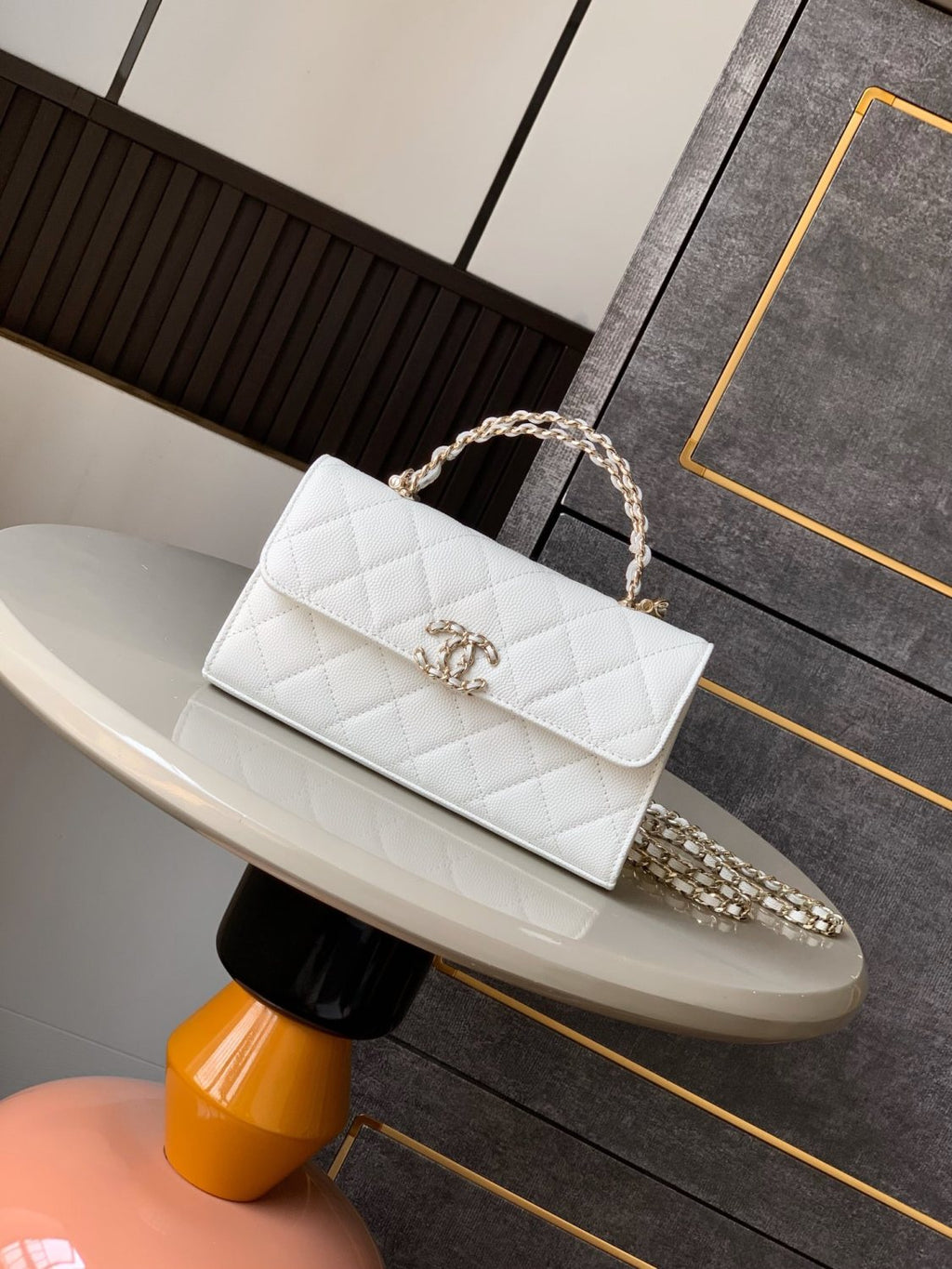 Women's Solid Color Diamond Pattern Chain Shoulder Strap Grain Embossed Leather Flap Bag Single Shoulder Handbag Crossbody Bags #77513