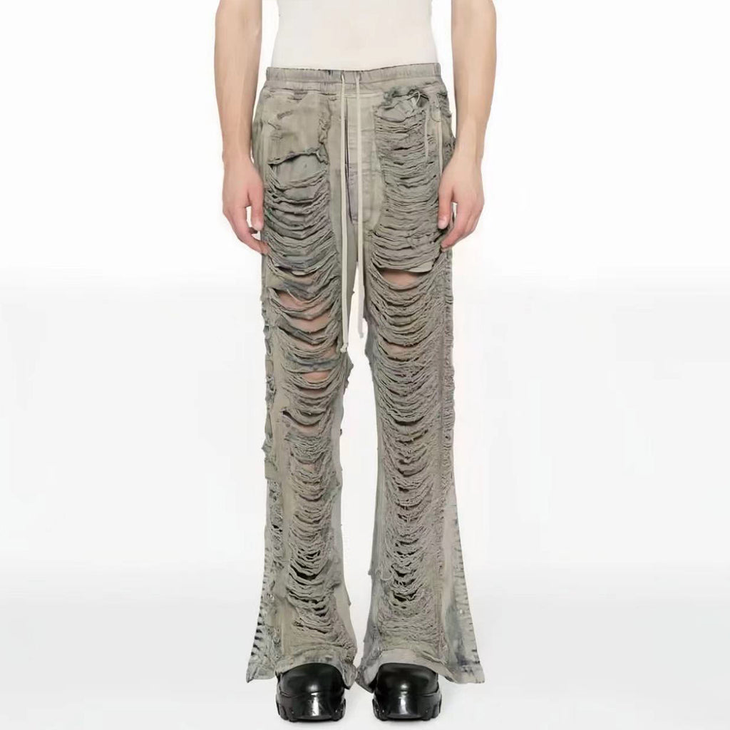 DRKSHDW Men's And Women's Fall And Winter Fashion High Street Broken Hole Jeans Trend Do Old Wide-leg Pants Ngvp #7657