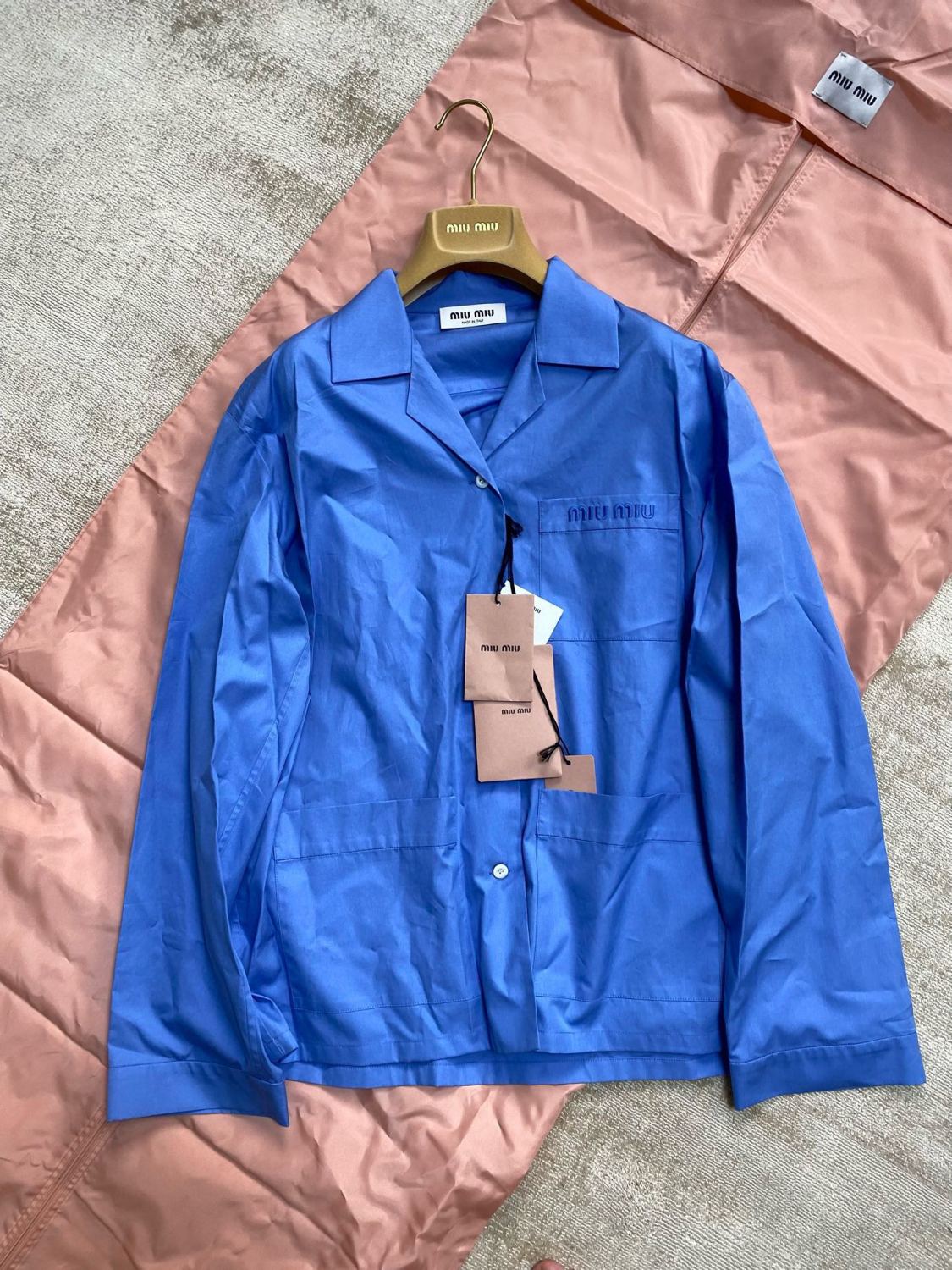 Women's Spring and Autumn Solid Color Logo Letter Printing V-Neck Loose Long Sleeve Shirt #72854