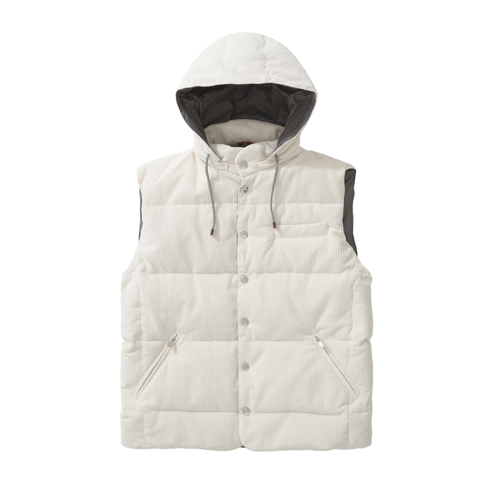 BC Men's Fall And Winter Single-Breasted Hooded Solid Color Fitted Down Vest Jacket #81185