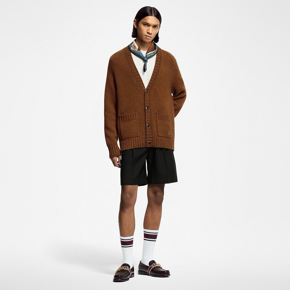 Men's And Women's Spring And Fall Solid Color V-neck Cashmere Blend Single Breasted Long Sleeved Knit Cardigan Jacket #74711