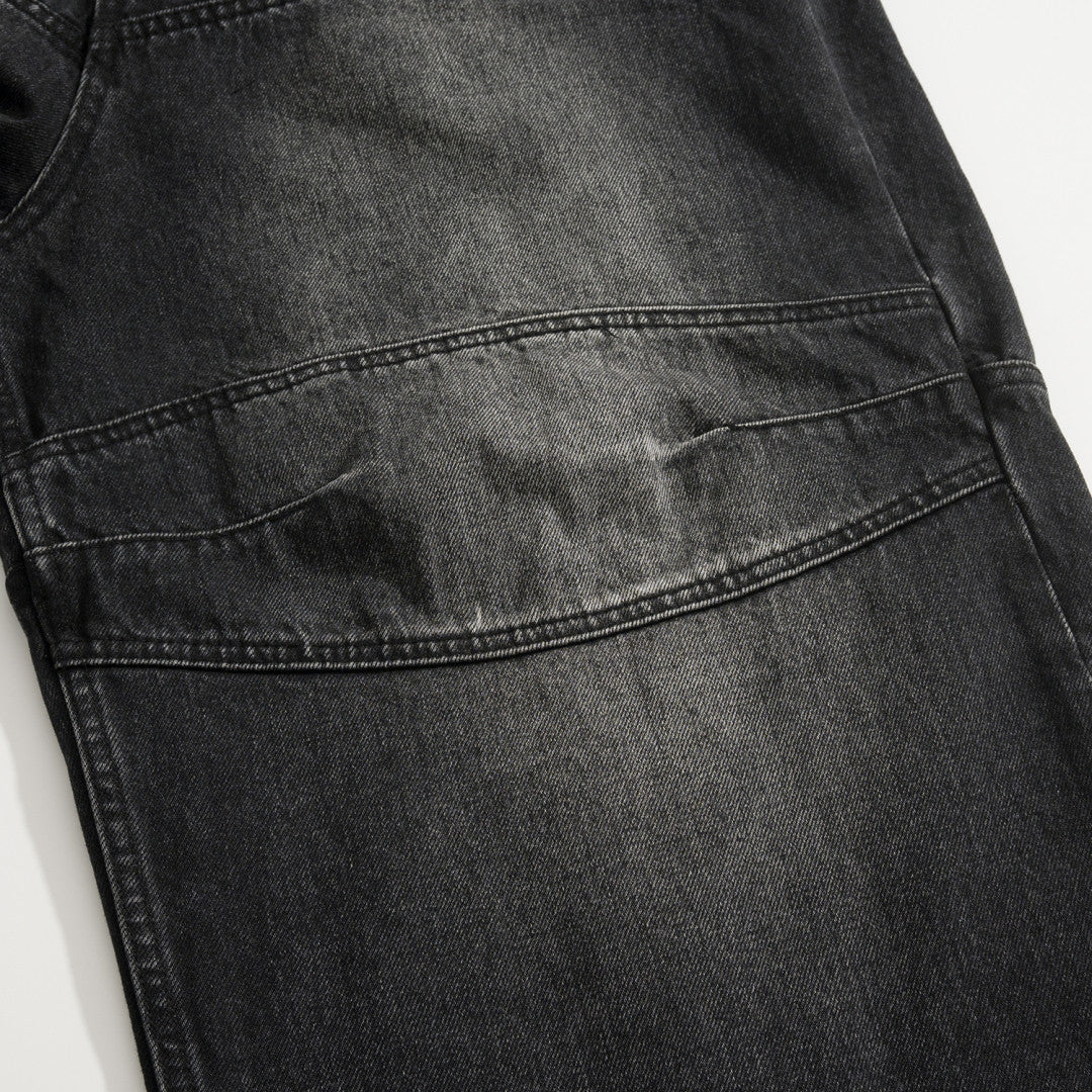 BLCG 2025ss Men's Loose Fit Waxed Denim Jeans Long Pants Trousers #82551A