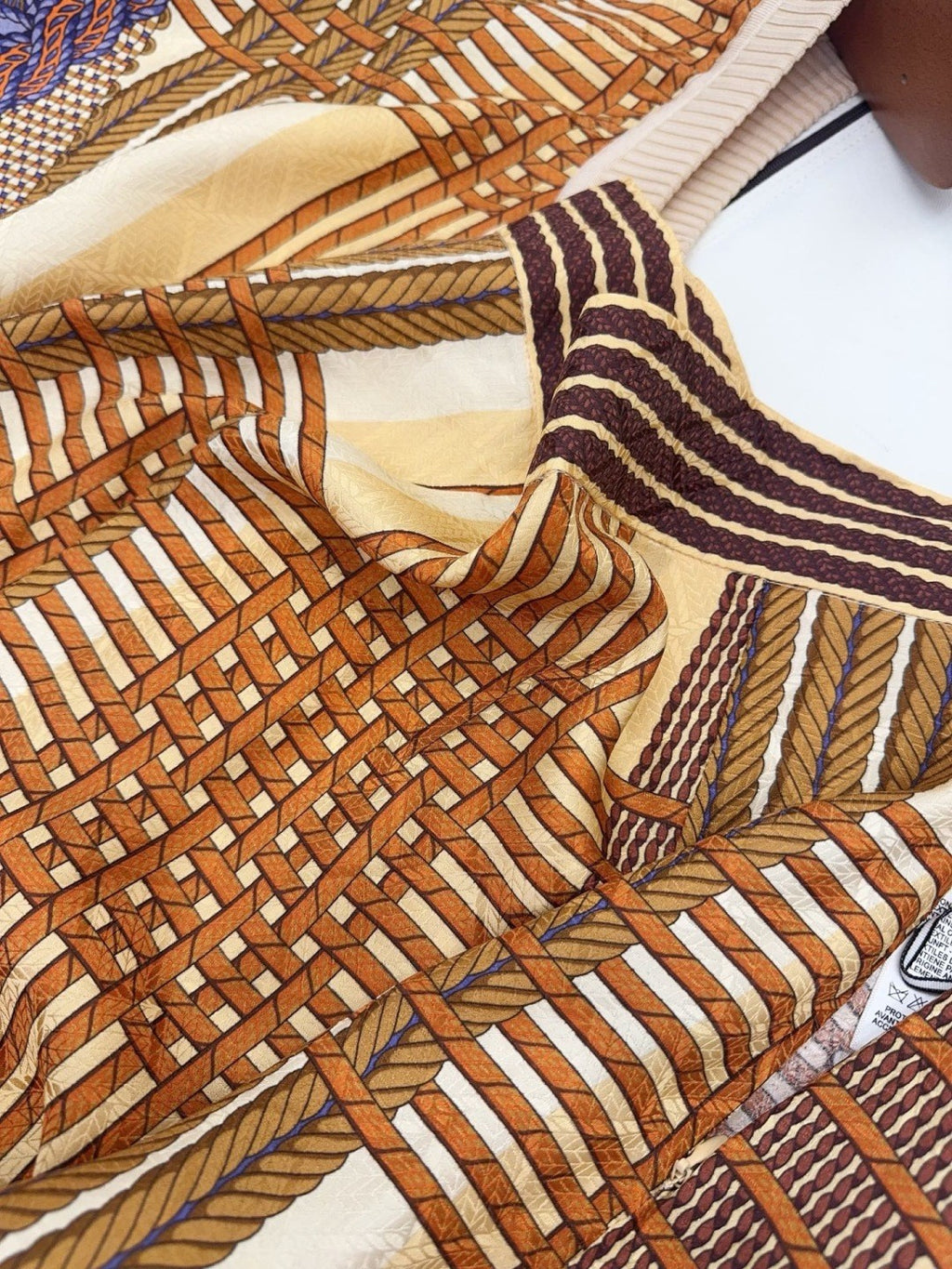 Women's Spring/Summer 2026 Silk printed check pattern Knitted and silk patchwork Shirt dress Suit Set #82539A