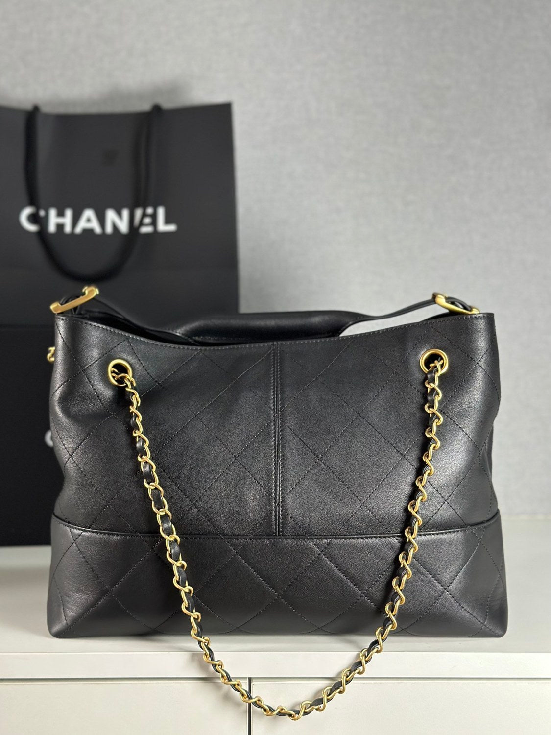 25a Hobo Full-leather Black & Gold Horizontal Tote Bag Stylish Luxury Shimmering Shoulder Bag Handheld Large Capacity Bags  #82167A