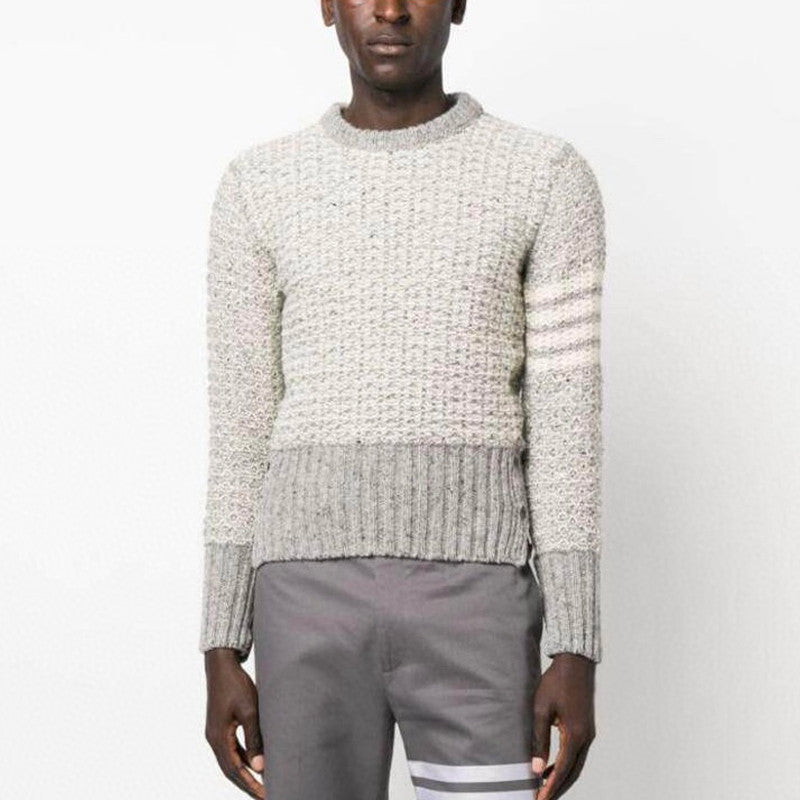 TB Men's Women's Autumn And Winter Knitted Pullover Solid Color Long Sleeve Wool Sweater Ngvp #9515