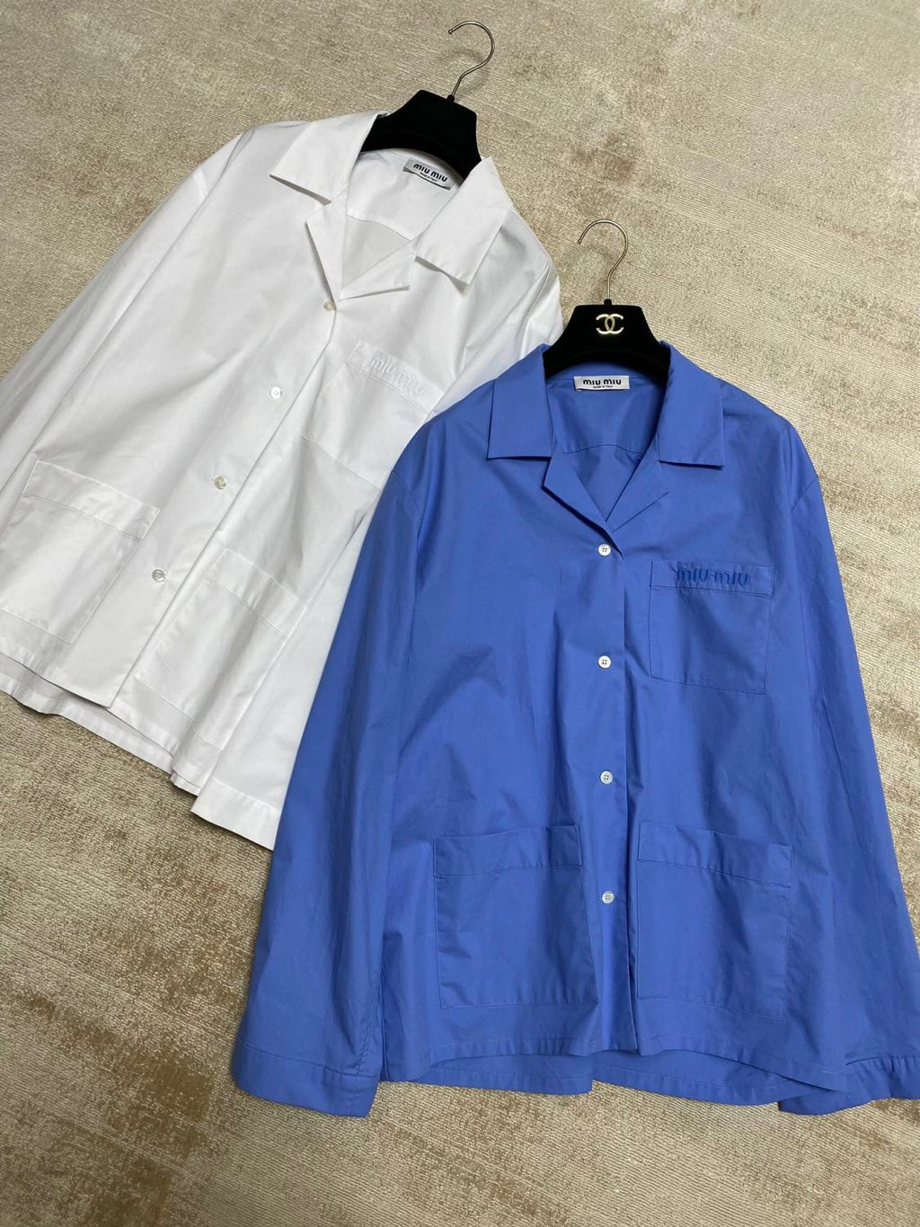 Women's Spring and Autumn Solid Color Logo Letter Printing V-Neck Loose Long Sleeve Shirt #72854