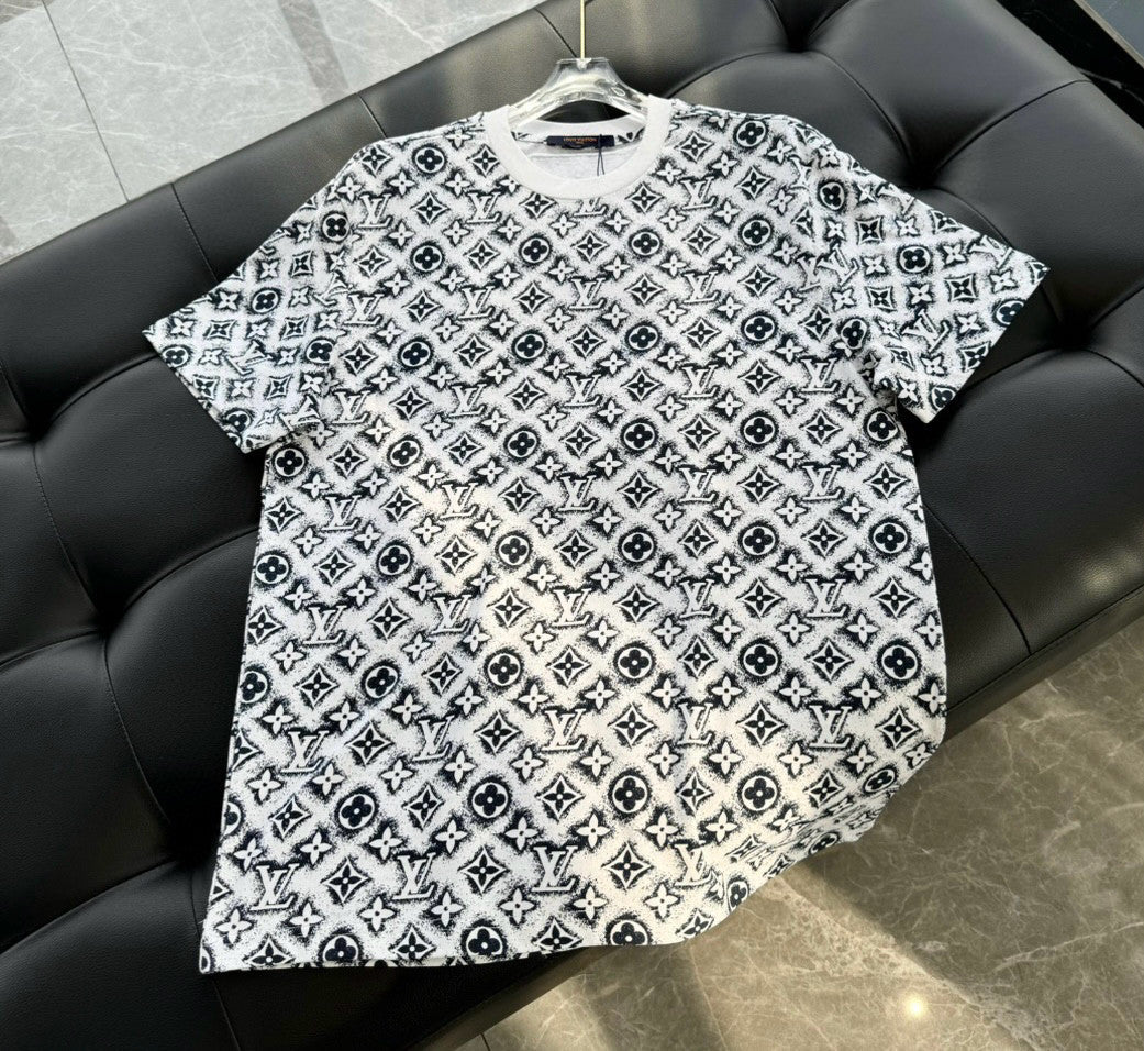 Men's Summer Logo Full Print Casual Crew Neck Cotton Short Sleeve T-Shirt #97789
