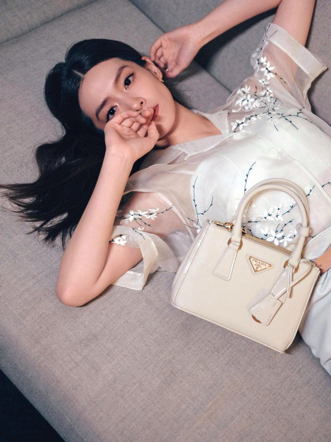 Women's Summer Floral Embroidery Lapel Loose Suspender Short Sleeve Two Piece Shirt Ngvp #8758