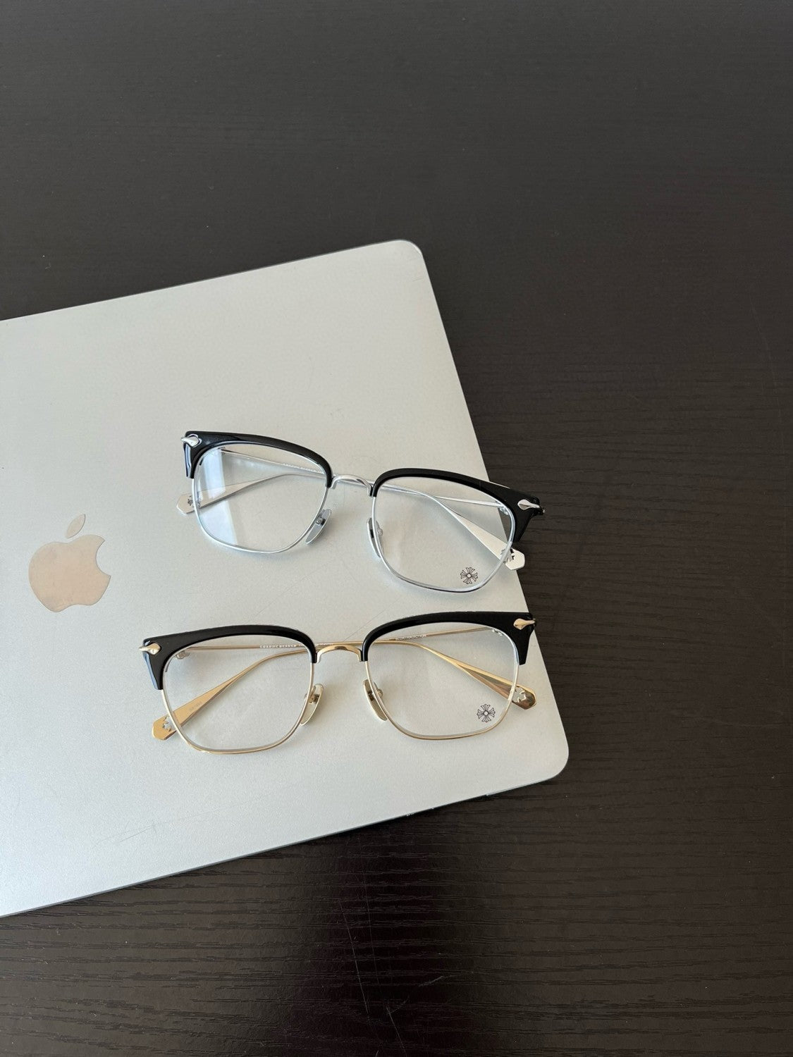 Men's And Women's Silver Crosses Flowers Create Titanium Square Optical Frames Eyeglasses Glasses #73134