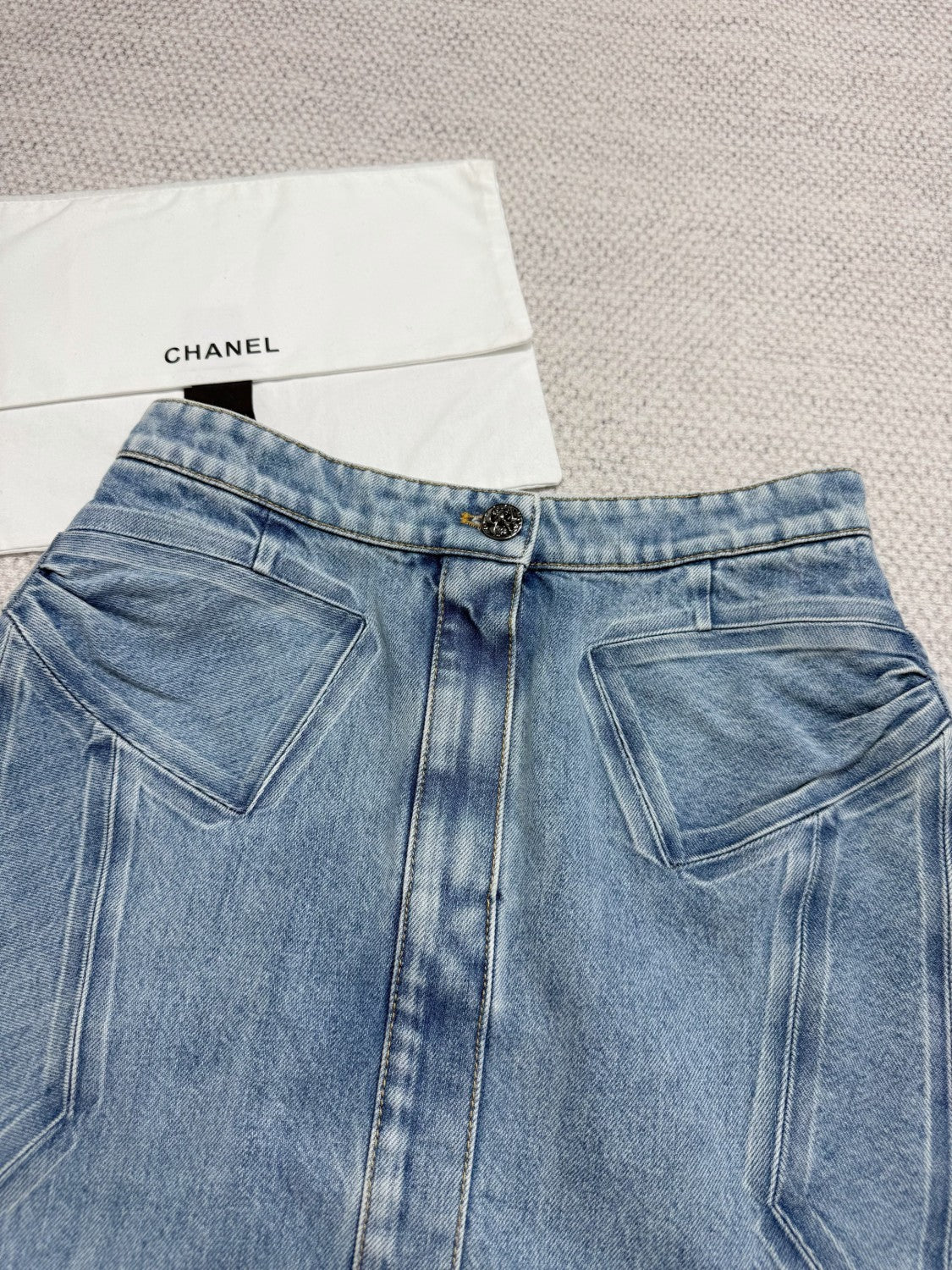 Women's Summer Cotton Bow-Tie Solid-Color Mid-Rise Denim Skirt Ngvp #2589