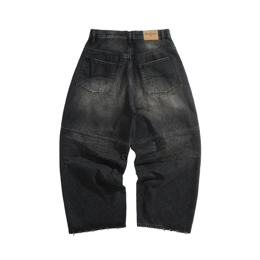 BLCG 2025ss Men's Loose Fit Waxed Denim Jeans Long Pants Trousers #82551A