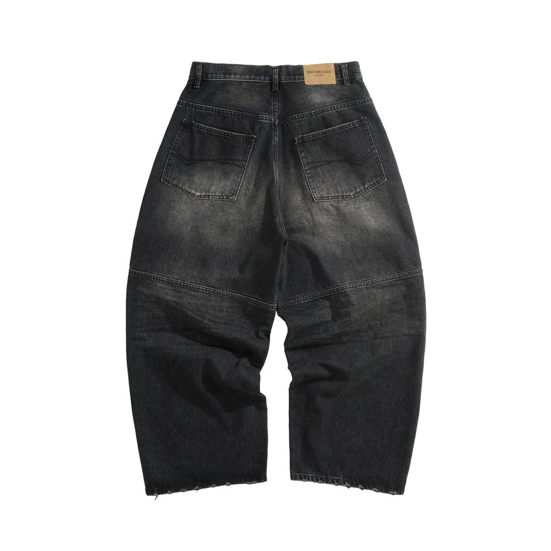 BLCG 2025ss Men's Loose Fit Waxed Denim Jeans Long Pants Trousers #82551A