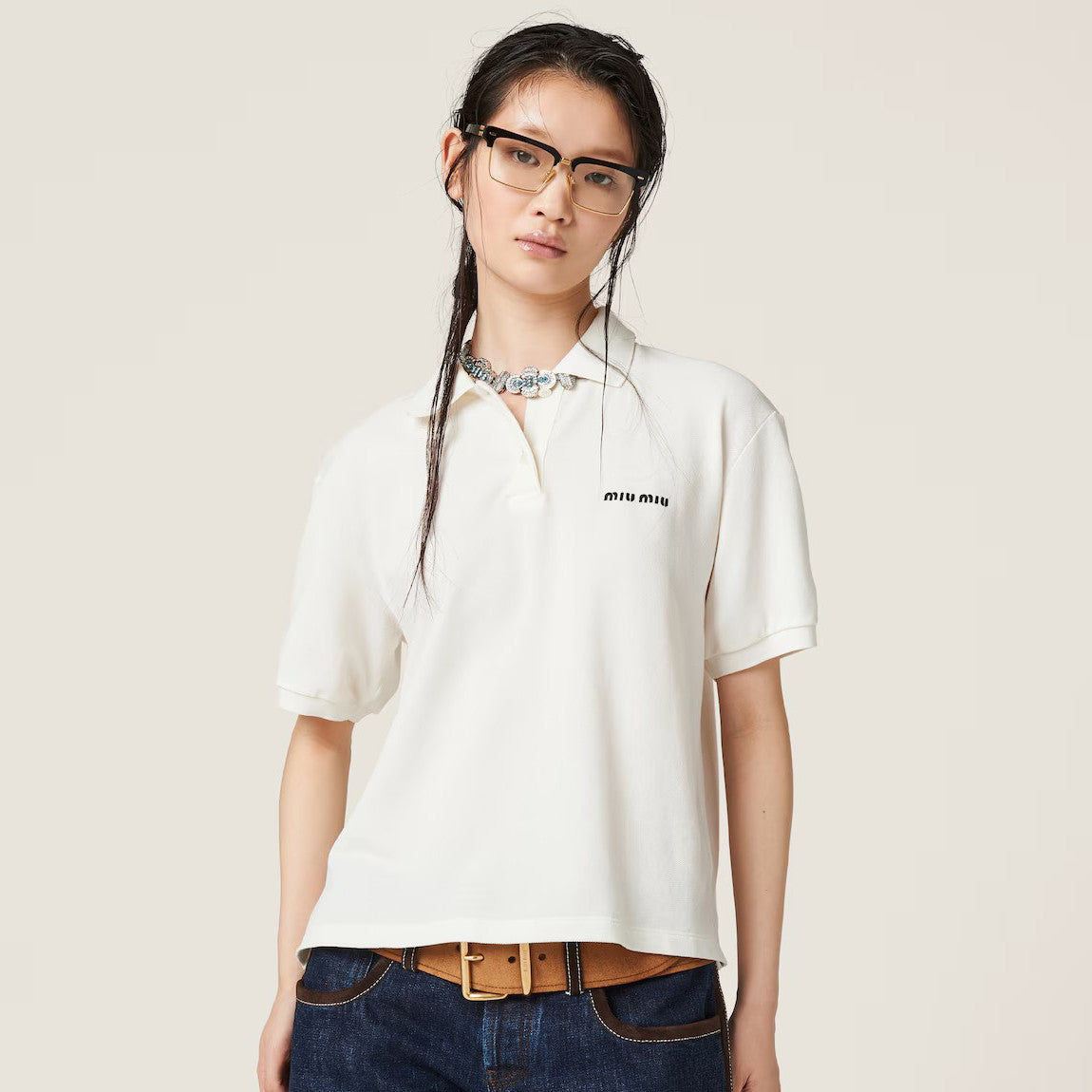 Women Summer Solid Color Letter Logo Embroidery Short Sleeve Polo Shirt T-Shirt #72356