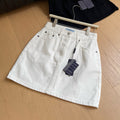 Women's Summer Solid Colour Triangle Label Decoration Simple Casual Denim Shorts #76692