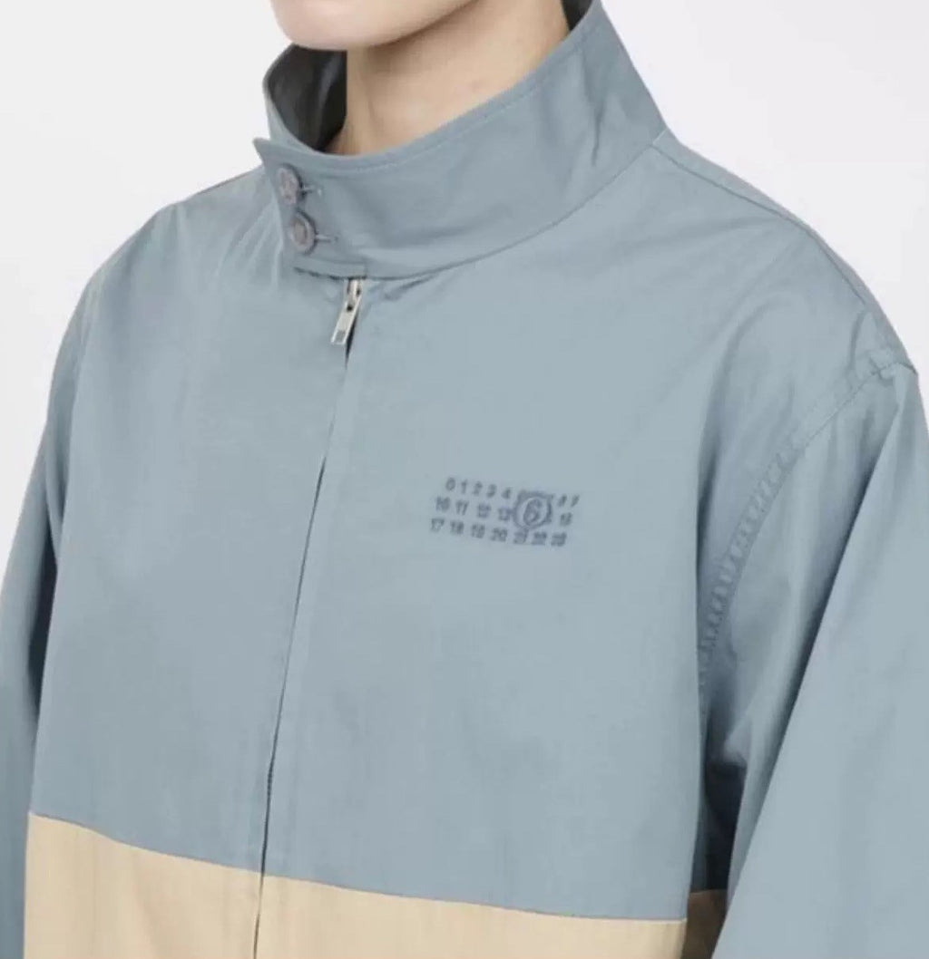 MM6 Margiela 2026 collection color-blocked patchwork stand-collar batwing sleeve Jacket #194158