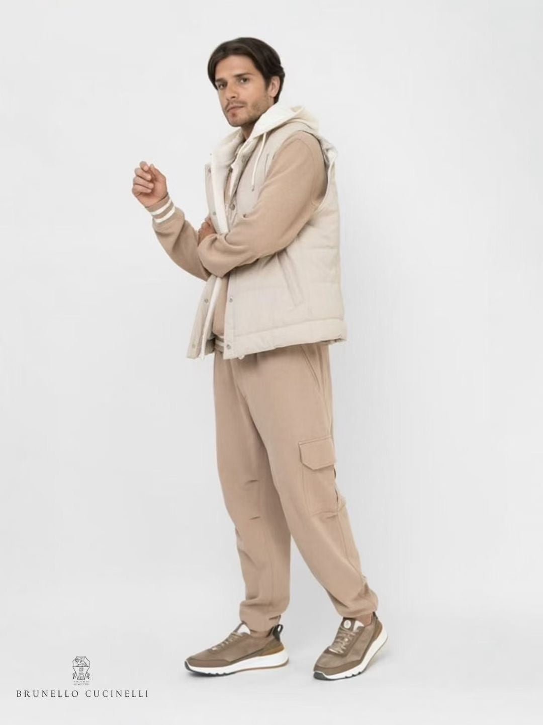 BC Men's Fall/Winter High-Street Color-Blocked Single-Breasted Solid Sleeveless Hooded Down Vest Ngvp #2321