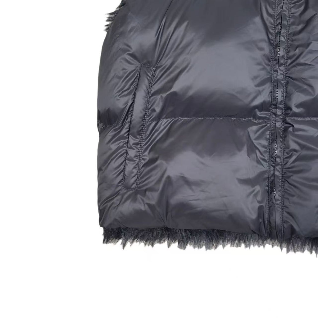 3B Sports Icon Reversible Faux Fur Cotton Vest Logo Embroidered Sleeveless Warm Fashionable Vest Jacket #191042