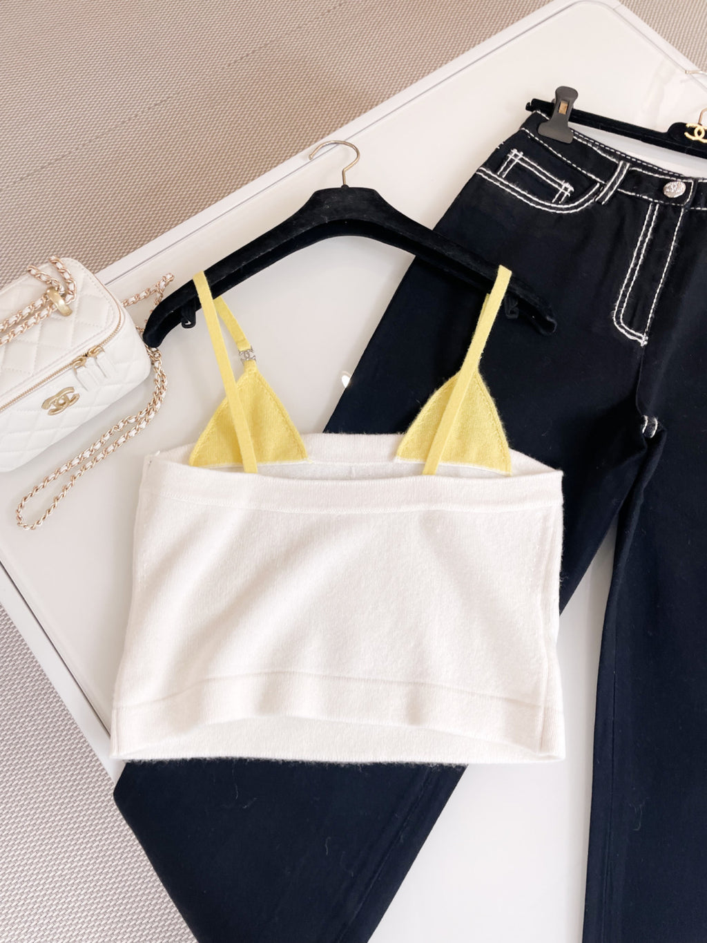 Women's Spring And Autumn Logo Colorblocking Knit Top Fashion Camisole #76687