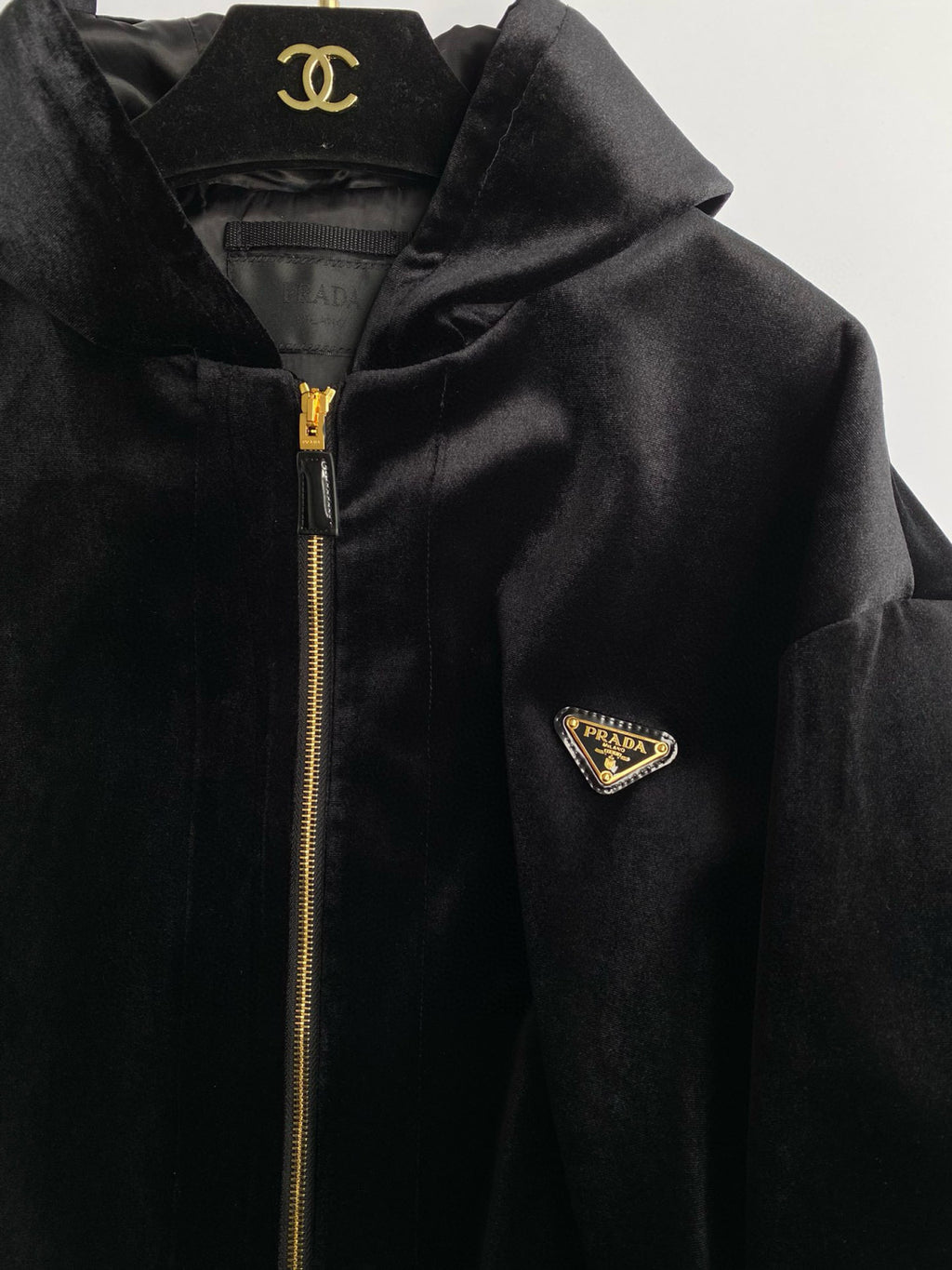 Men's Autumn and Winter Black Fleece Facing Zip Hooded Jacket Pants Set Suit #97841