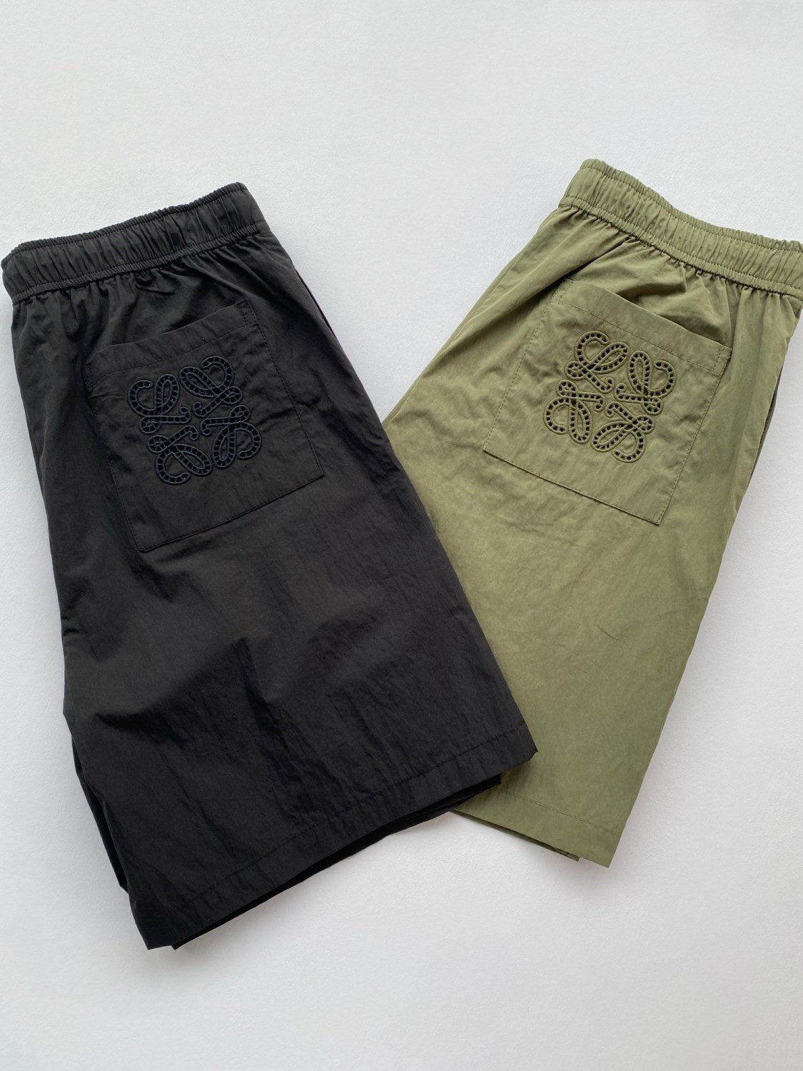 Men's and Women's Summer Solid Color Logo Embroidered Pocket Casual Shorts #99774